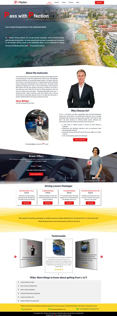 Driving School Web Design